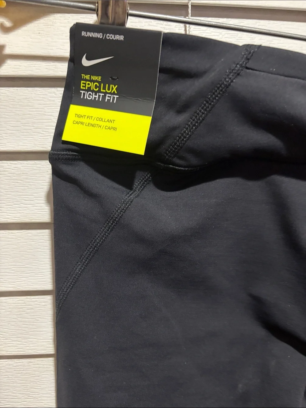 Nike Black Cropped Performance Capris with Reflective Swoosh